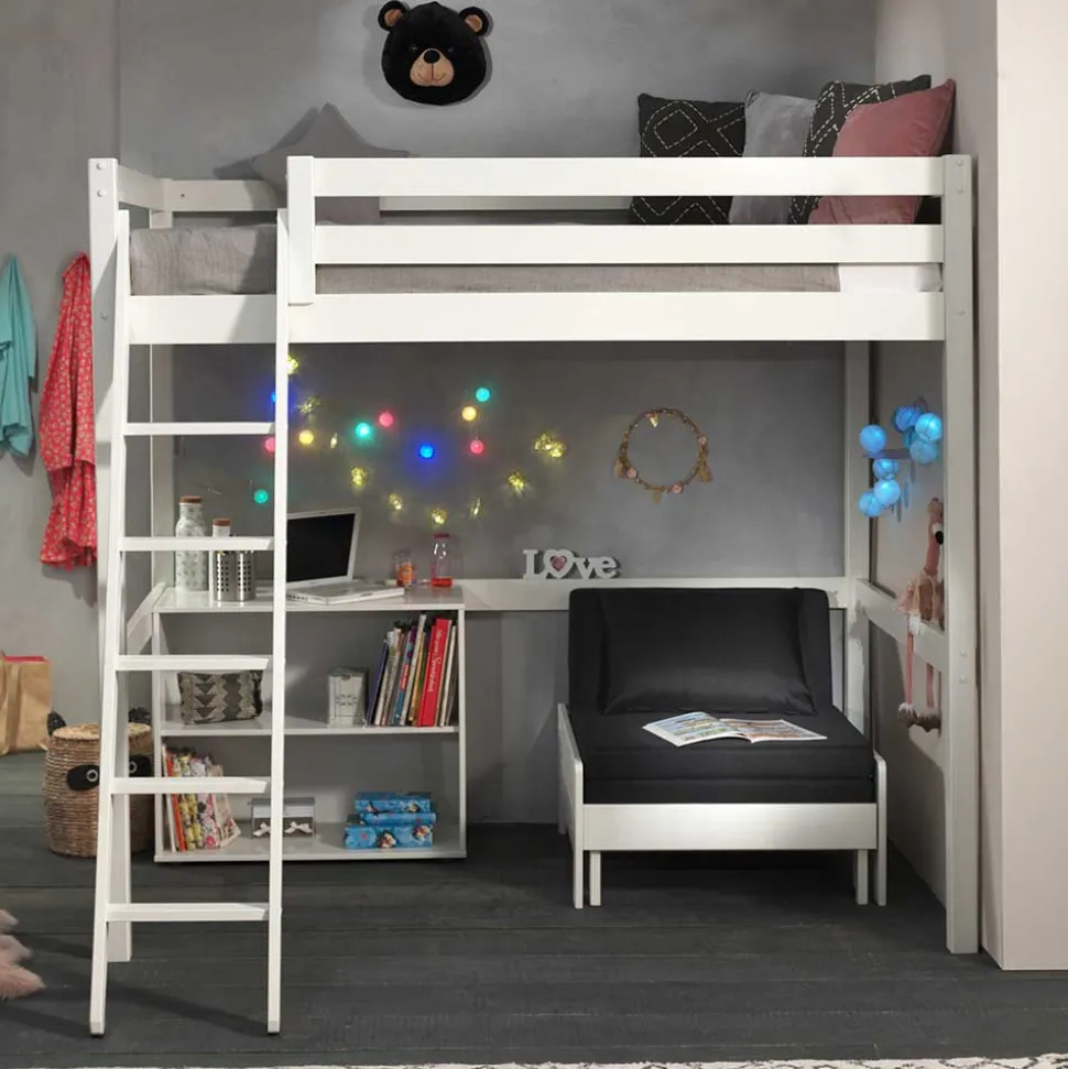 Hochbett in 140x200 oder 90x200 - Dronja (dreiteilig)