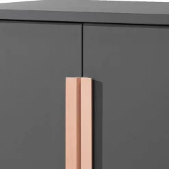 Hochbett mit Schrank in Anthrazit - Waltma (zweiteilig)