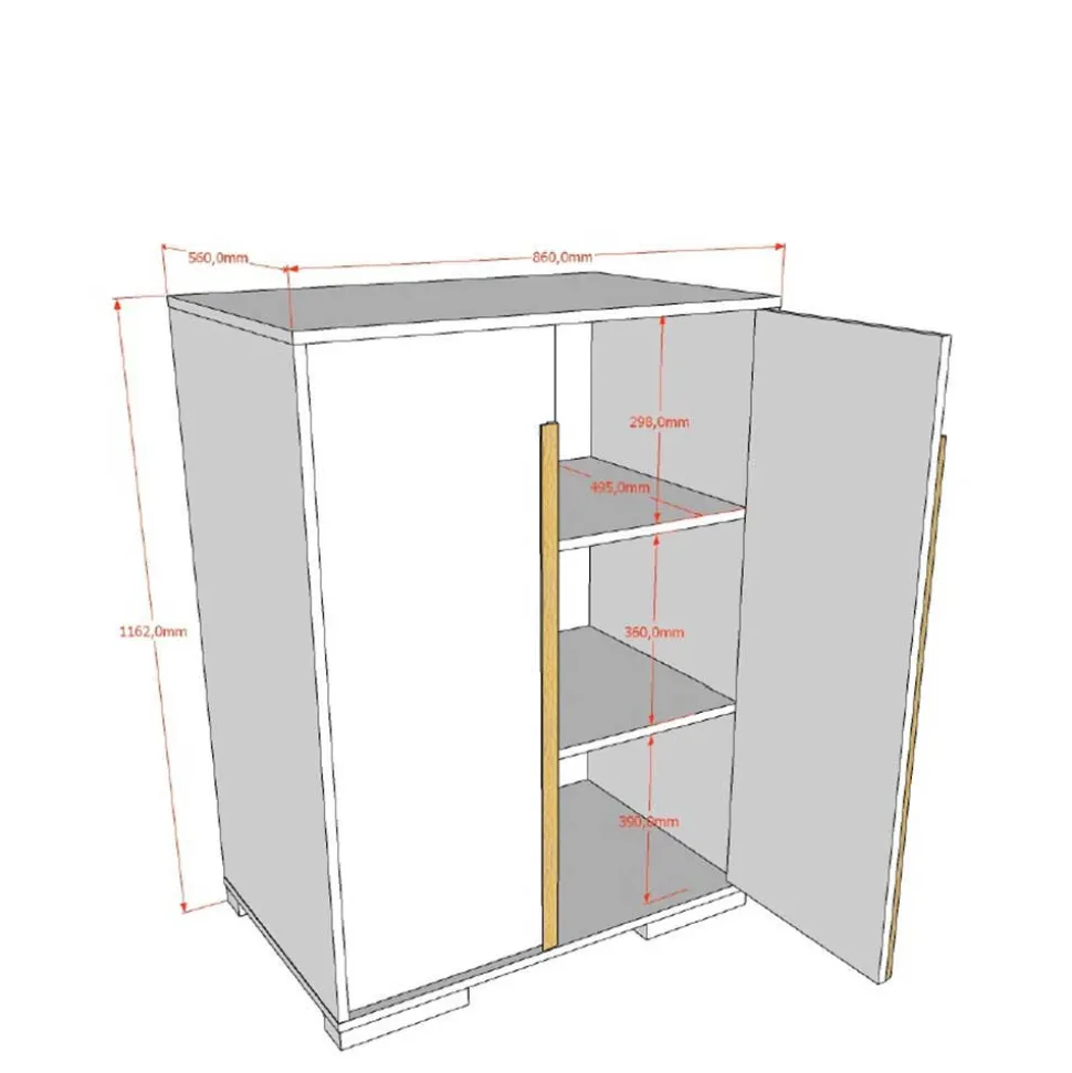 Hochbett mit Schrank und Schreibtisch - Cracks (vierteilig)