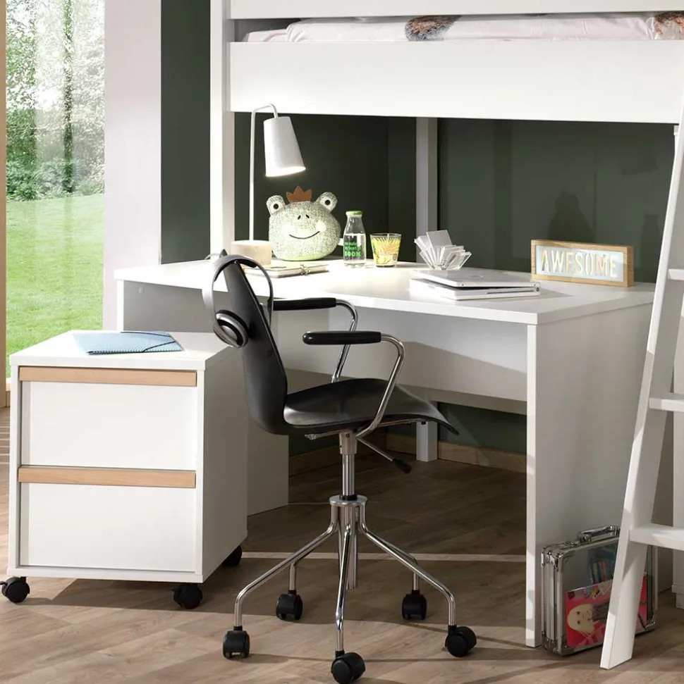 Hochbett mit Schrank und Schreibtisch - Cracks (vierteilig)