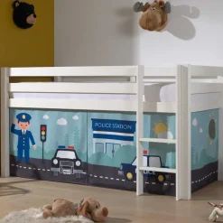 Hochbett Polizeibett in Weiß - Trian
