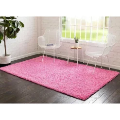 Hochflor Läufer oder Teppich in Pink - Siela