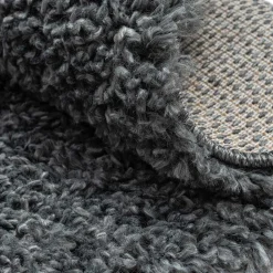 Hochflor Teppich in Dunkelgrau - Eleva