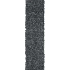 Hochflor Teppich in dunklem Grau - Bescion