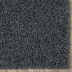 Hochflor Teppich in dunklem Grau - Bescion