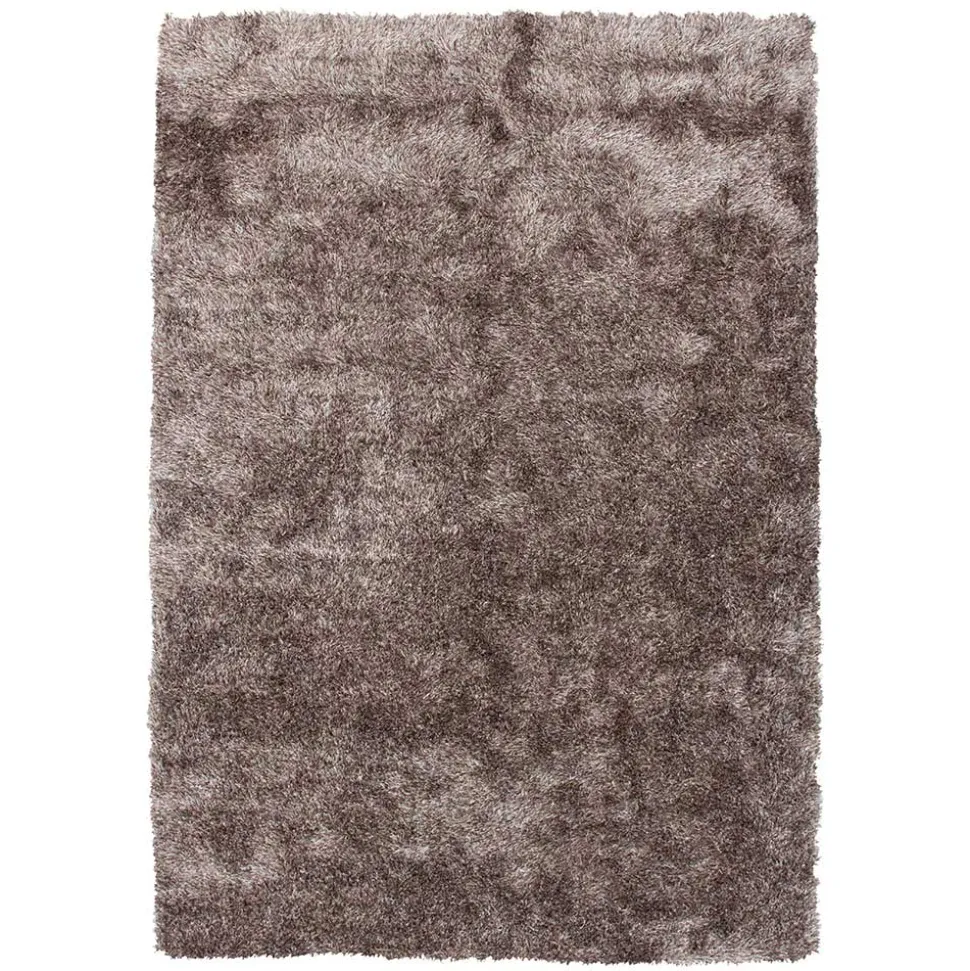 Hochflor Teppich in Taupe - Colombaia