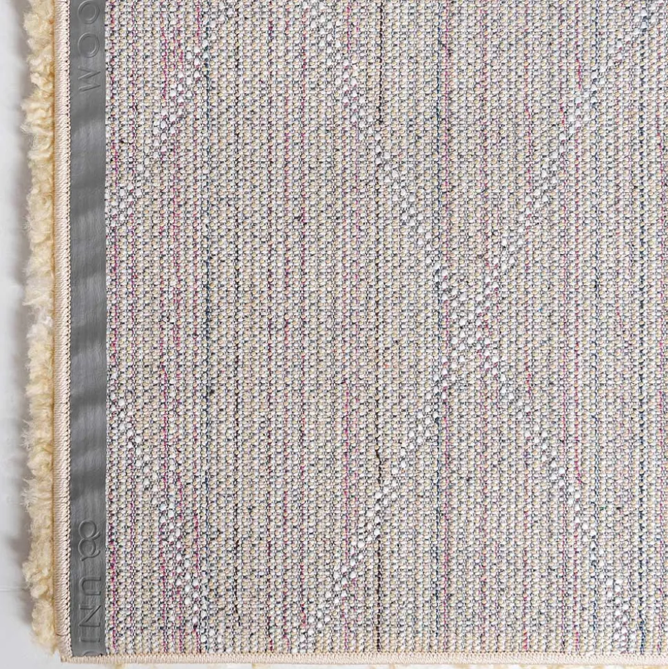 Hochflor Teppich Läufer in Gelb und Creme - Luzifania