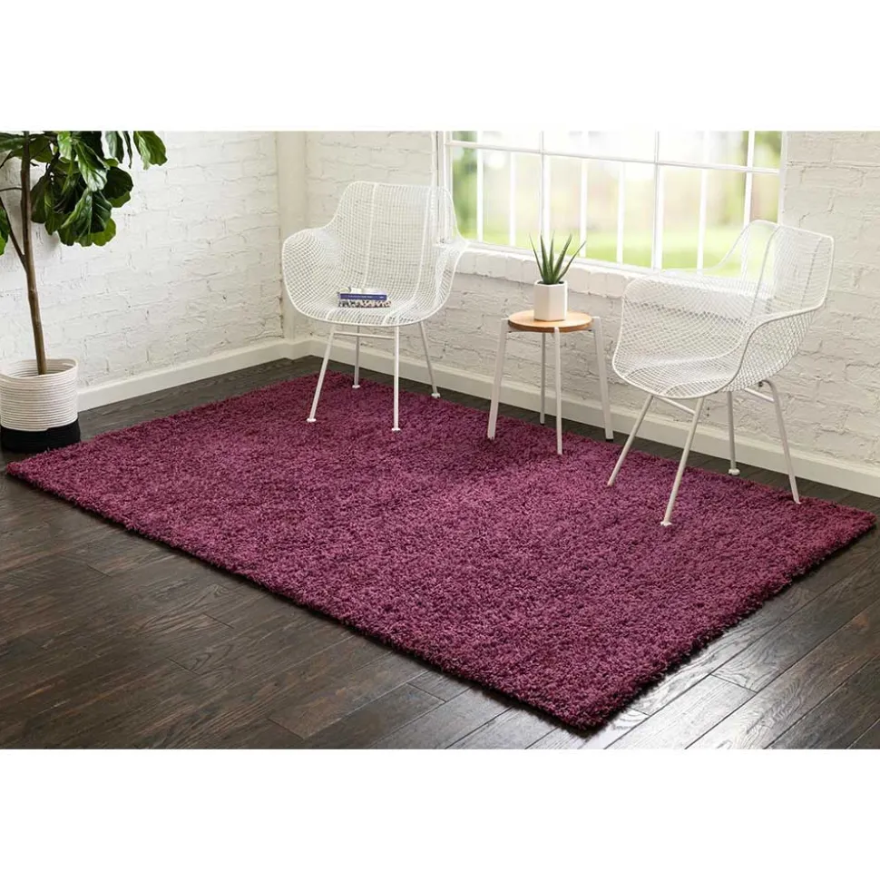 Hochflor Teppich oder Läufer in Violett - Zelio