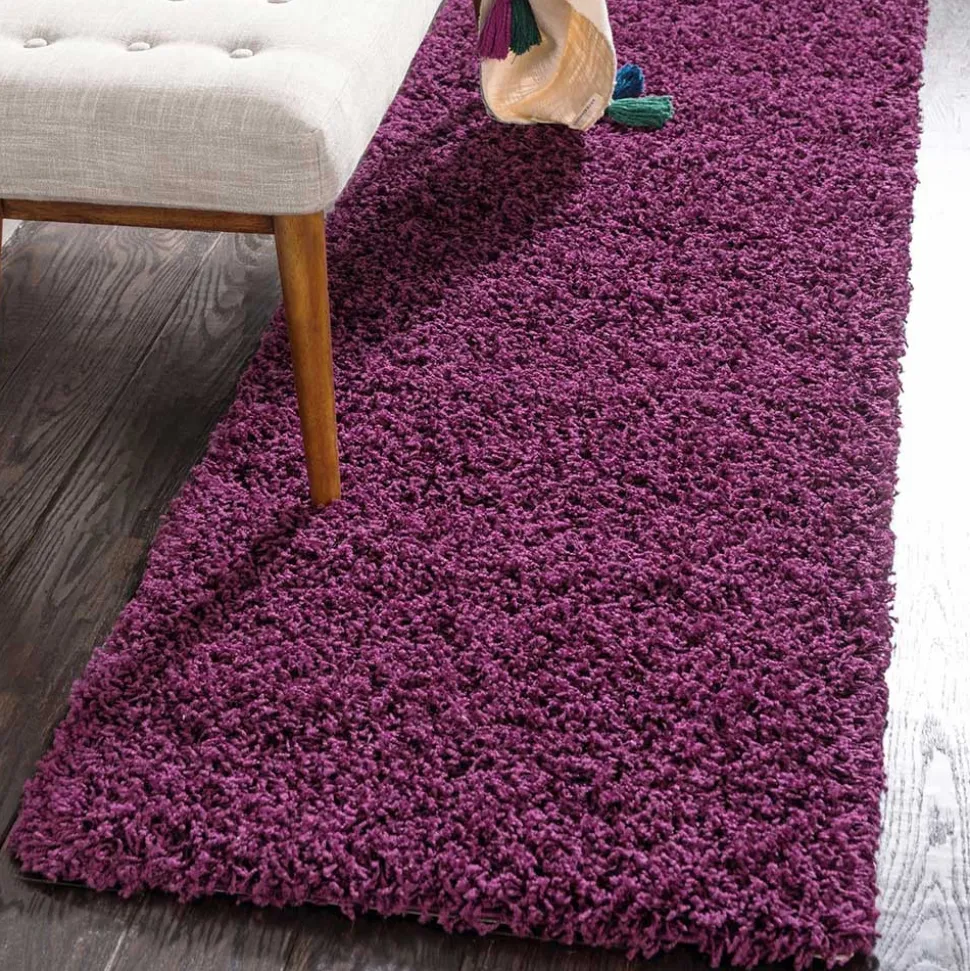 Hochflor Teppich oder Läufer in Violett - Zelio