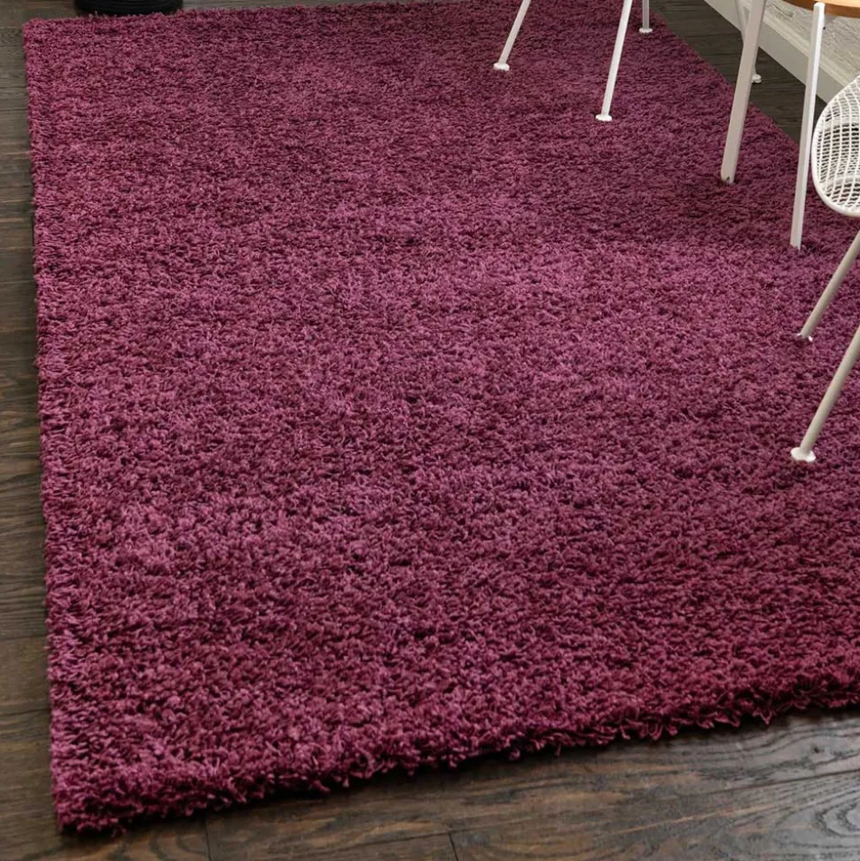 Hochflor Teppich oder Läufer in Violett - Zelio