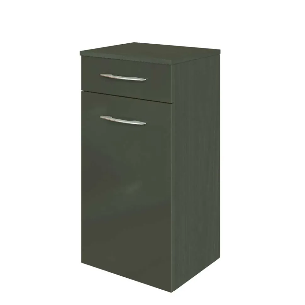 Hochglanz Bad Unterschrank in Dunkelgrau Mladen für Wandmontage