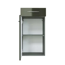 Hochglanz Bad Unterschrank in Dunkelgrau Mladen für Wandmontage