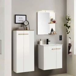 Hochglanz Badeinrichtung in Weiß - Vauflos (dreiteilig)