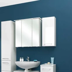 Hochglanz Bad-Oberschrank in Weiß - Makimona