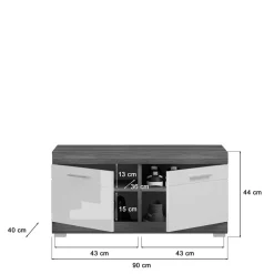 Hochglanz Dielenmöbel Set - Nancys (dreiteilig)