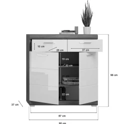 Hochglanz Flureinrichtung Set - Nancys (vierteilig)