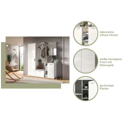 Hochglanz Flurschrank in Weiß - Rugova