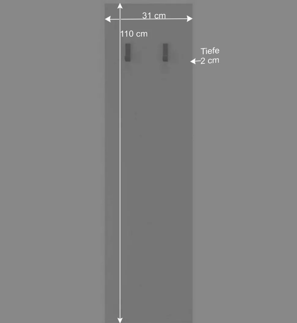 Hochglanz Garderobenpaneel in Weiß - Castalla