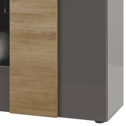 Hochglanz Highboard mit Glas - Eracosta