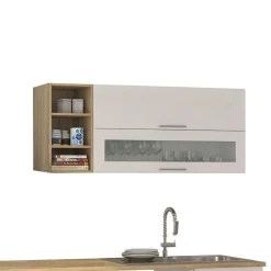 Hochglanz Küchenmöbel in Weiß - Cuneo (zehnteilig)