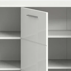 Hochglanz Kommode in Weiß mit drei Türen - Rugova