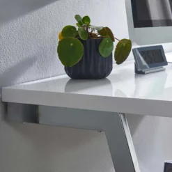 Hochglanz Schreibtisch in Weiß - Toulon