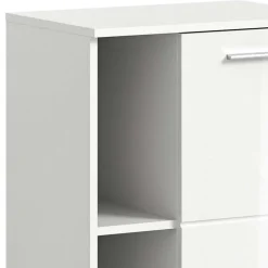 Hochglanz Schuhkommode in Weiß - 2 Fächer & Tür - Rugova