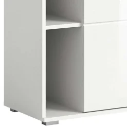 Hochglanz Schuhkommode in Weiß - 2 Fächer & Tür - Rugova