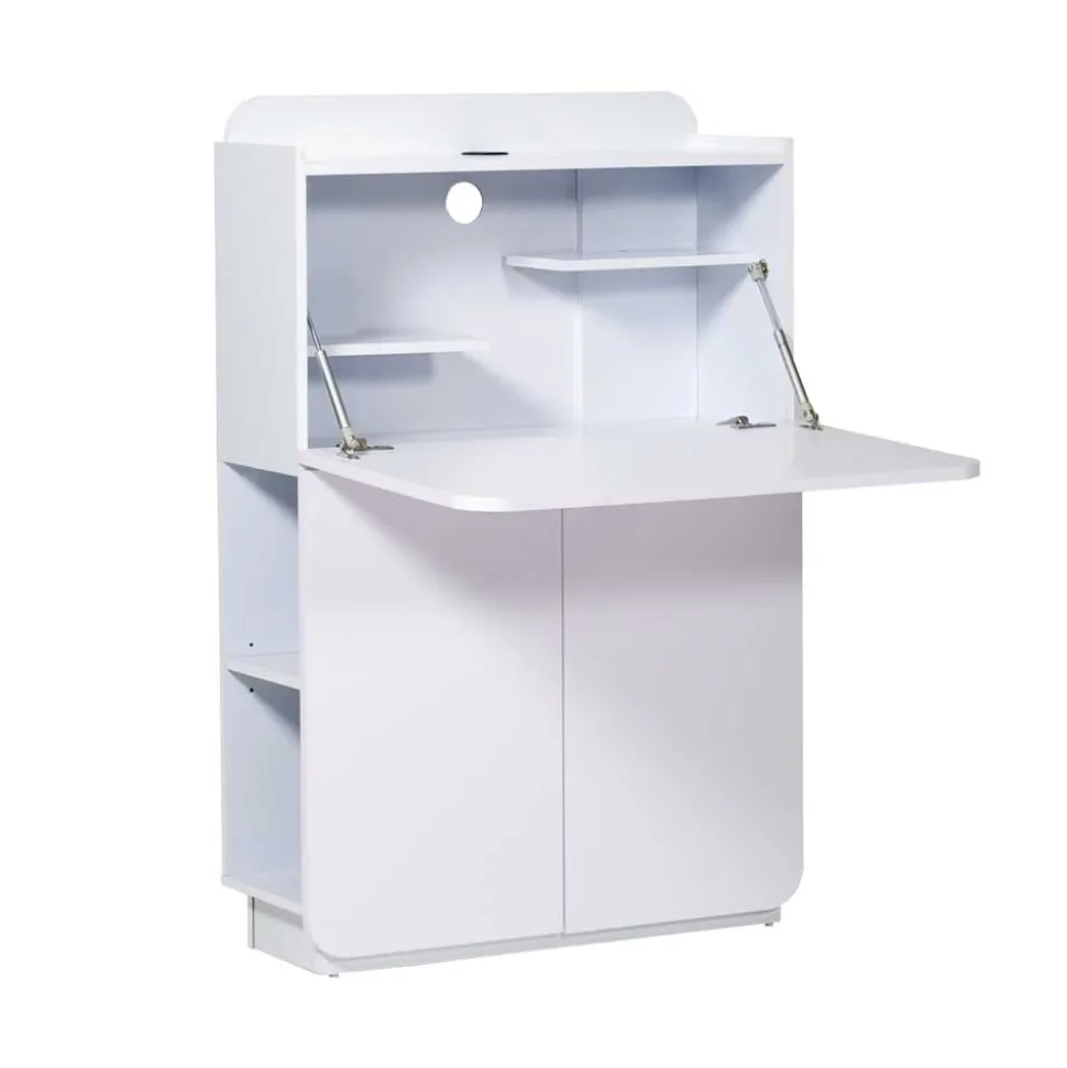 Hochglanz Sekretär Vignola in Weiß