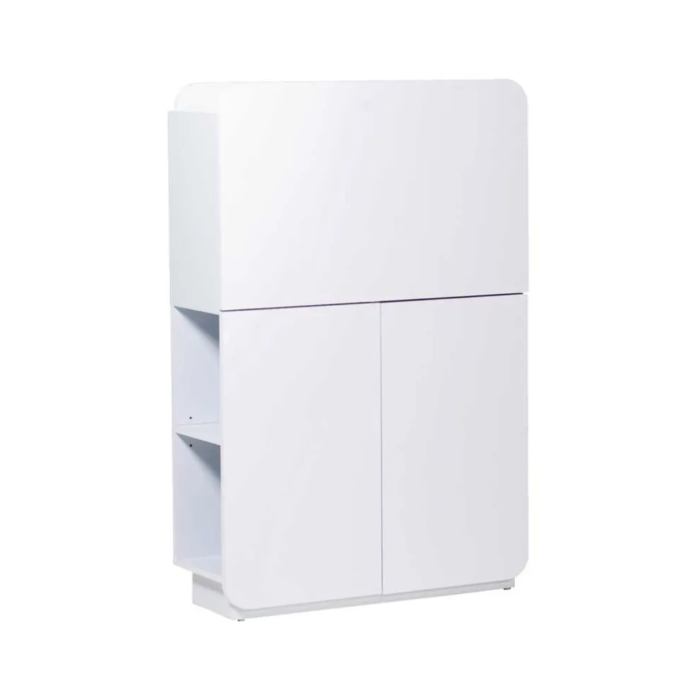 Hochglanz Sekretär Vignola in Weiß