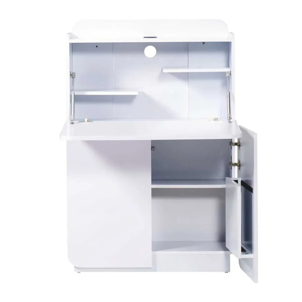 Hochglanz Sekretär Vignola in Weiß