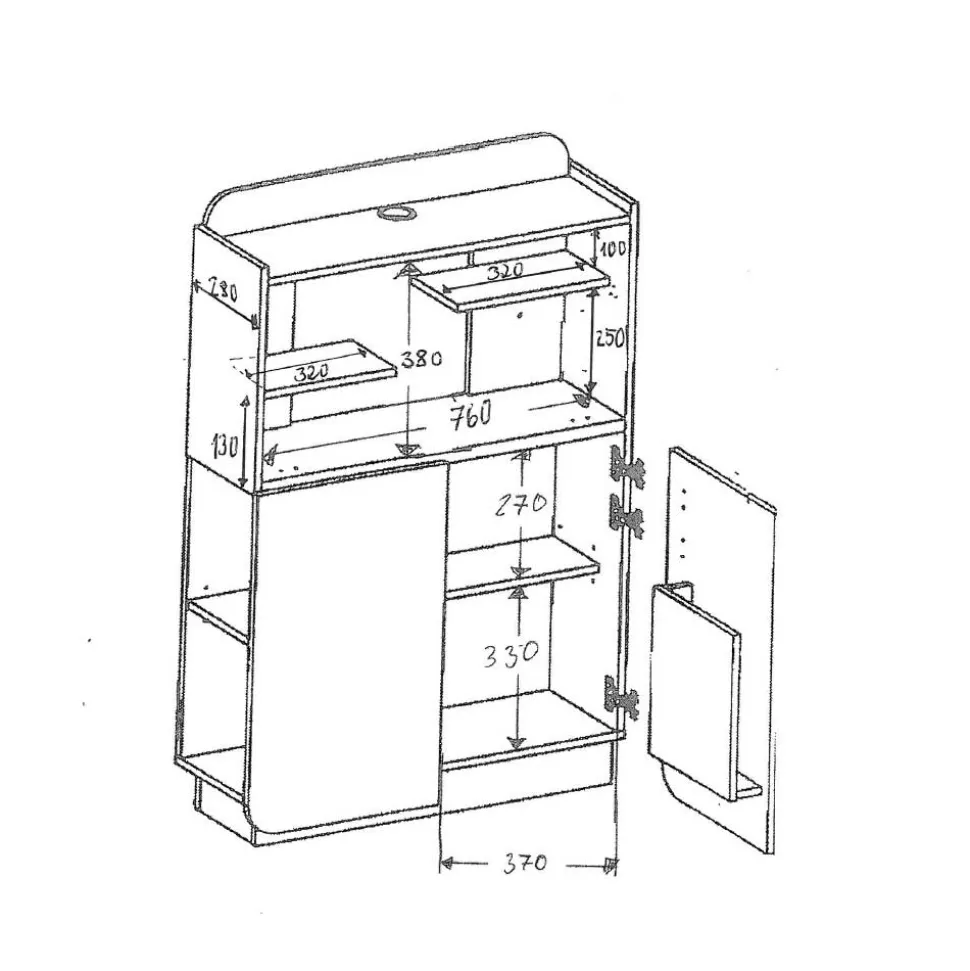 Hochglanz Sekretär Vignola in Weiß