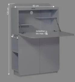 Hochglanz Sekretär Vignola in Weiß