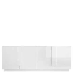 Hochglanz Sideboard mit 4 Türen in Weiß - Kerym