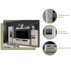 Hochglanz TV Board mit LED Beleuchtung - Gomata