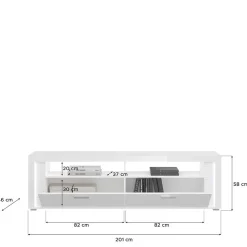 Hochglanz TV Board mit LED Beleuchtung - Gomata