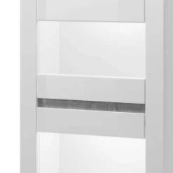 Hochglanz Vitrine in Weiß mit Beton Dekor Mextra 2-türig