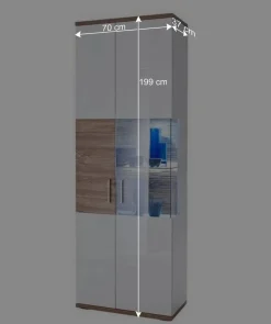 Hochglanz Vitrine in Weiß - Icadro