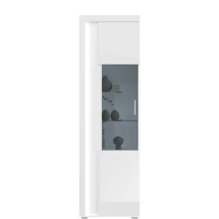 Hochglanz Vitrine mit Licht in Weiß - Gomata