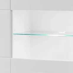 Hochglanz Vitrinenschrank in Weiß & Glas Yulis 3-türig