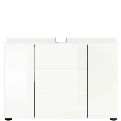 Hochglanz Waschbeckenschrank in Weiß foliert - Vitablos