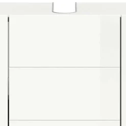 Hochglanz Waschbeckenschrank in Weiß foliert - Vitablos