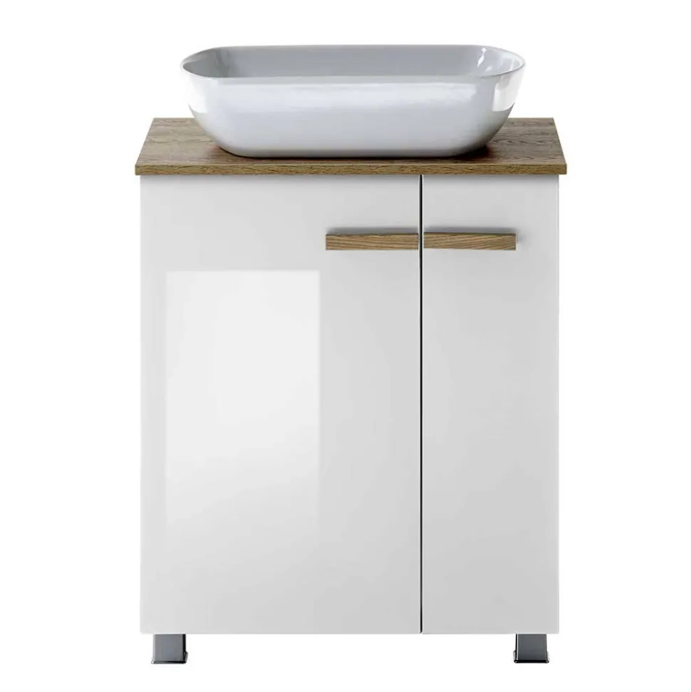 Hochglanz Waschtisch mit Tür & Auszug - Vauflos