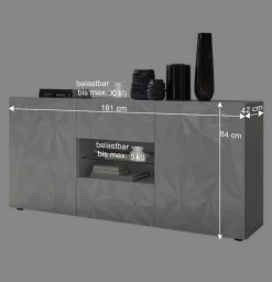 Hochglanz Wohnmöbel in Weiß - Vovasoma (dreiteilig)