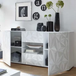 Hochglanz Wohnmöbel in Weiß - Vovasoma (dreiteilig)