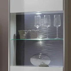 Hochglanz Wohnwand Tacroma in Weiß (vierteilig)