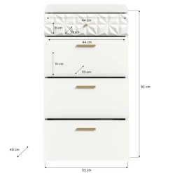 Hochglanzkommode in Weiß mit Gold - Ustabo