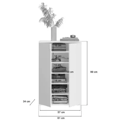 Hochglänzender Schuhschrank in Weiß - Ejulia
