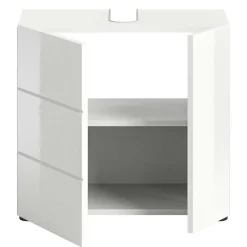 Hochglänzender Waschbeckenunterschrank in Weiß - Vitablos