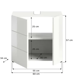 Hochglänzender Waschbeckenunterschrank in Weiß - Vitablos